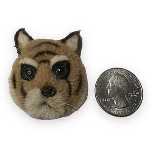 VINTAGE | 1950s Tiger Cat Fur Handmade Brooch Pin